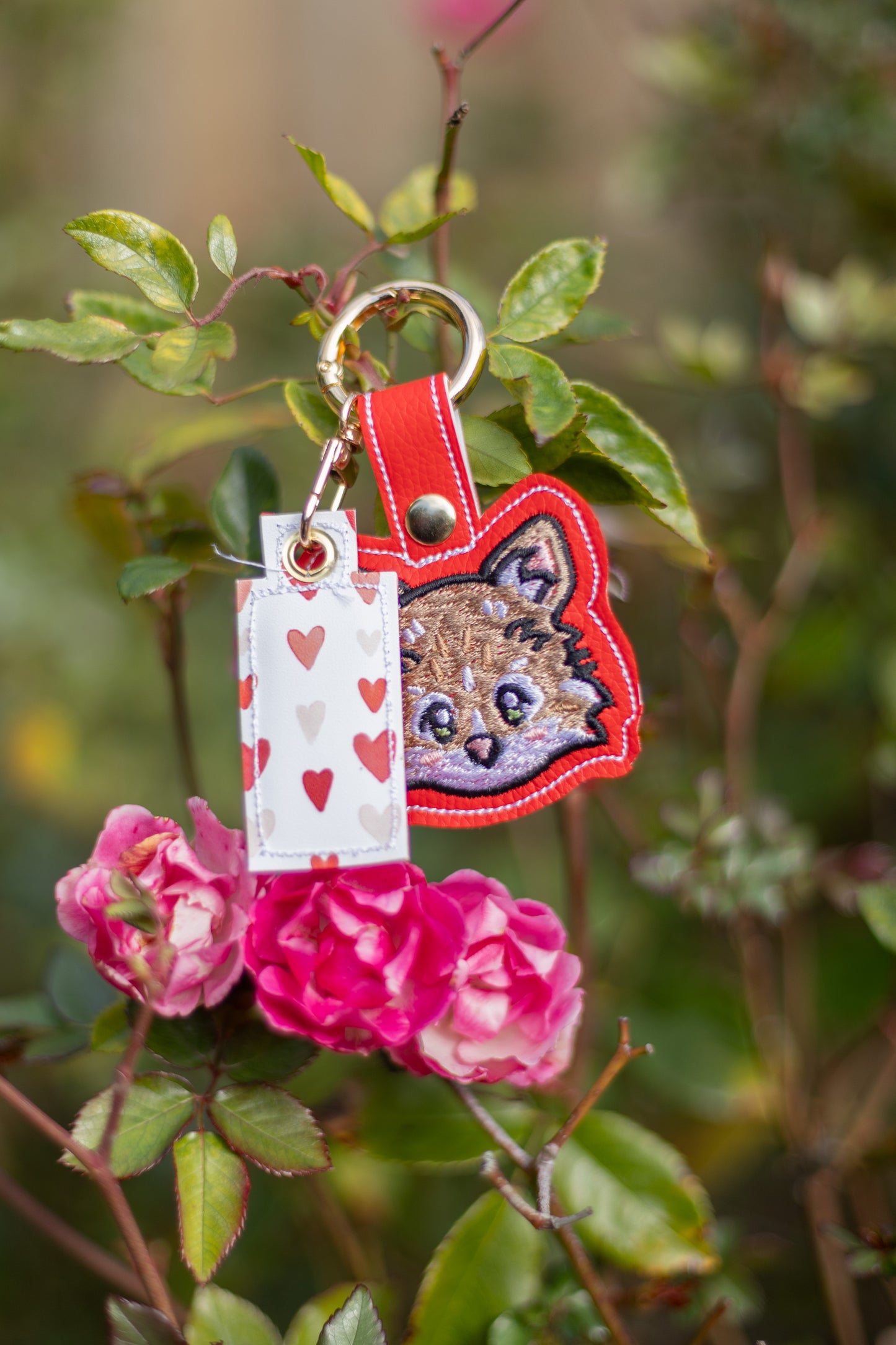 Patterned Custom Pet Portrait Keychain