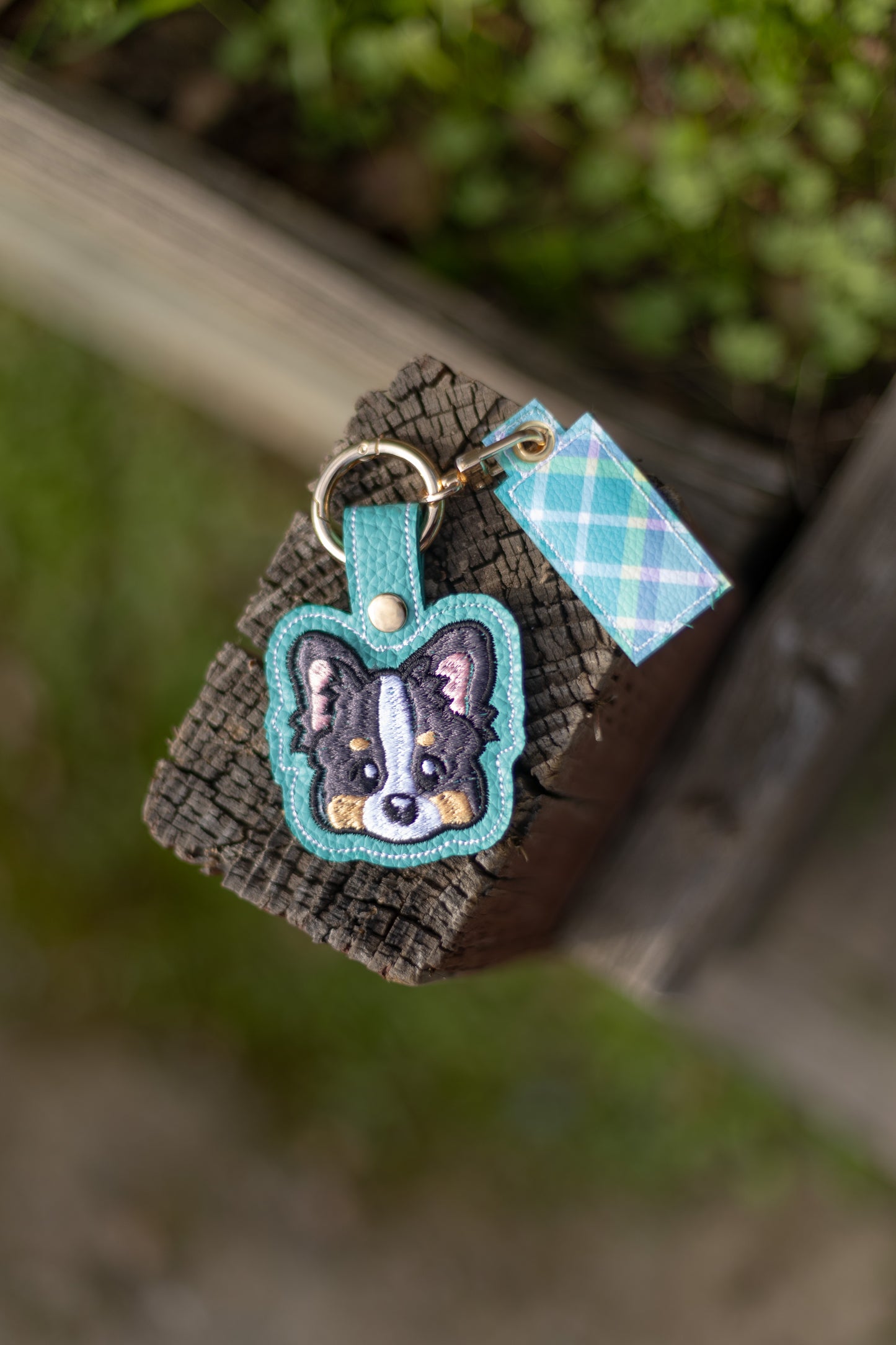 Patterned Custom Pet Portrait Keychain